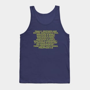 Bible Verse Philippians 4:8 Tank Top